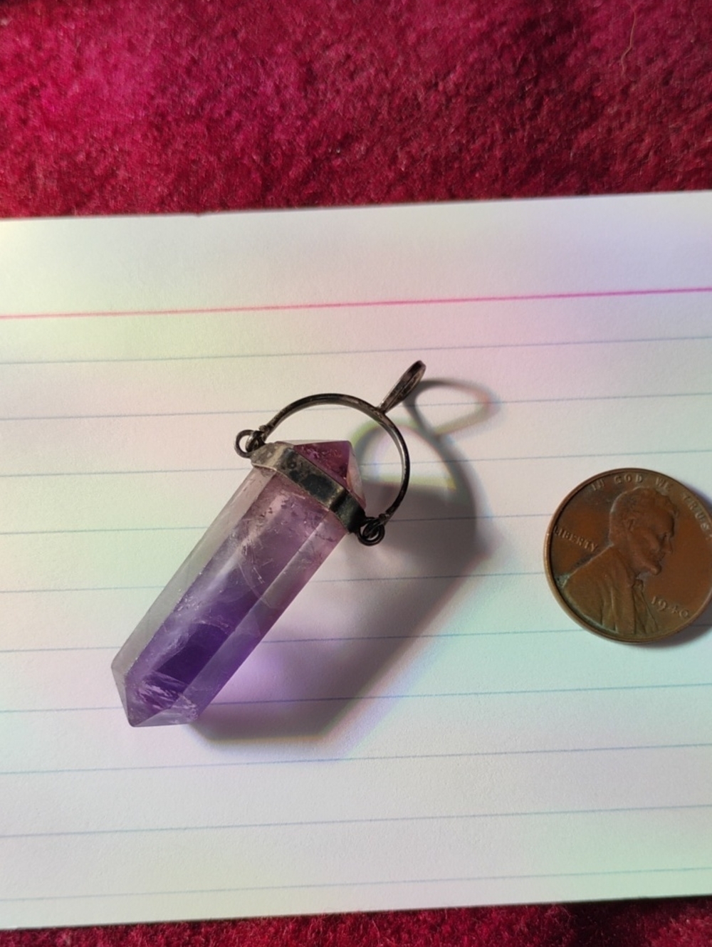 Amethyst Point Pendant Necklace - Purple Crystal Jewelry